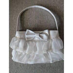 Girls White‎ Purse Handbag Bow for 1st Communion Bridal Wedding Flower Girl